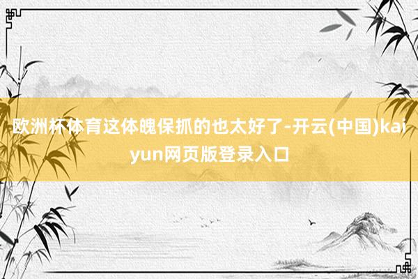 欧洲杯体育这体魄保抓的也太好了-开云(中国)kaiyun网页版登录入口